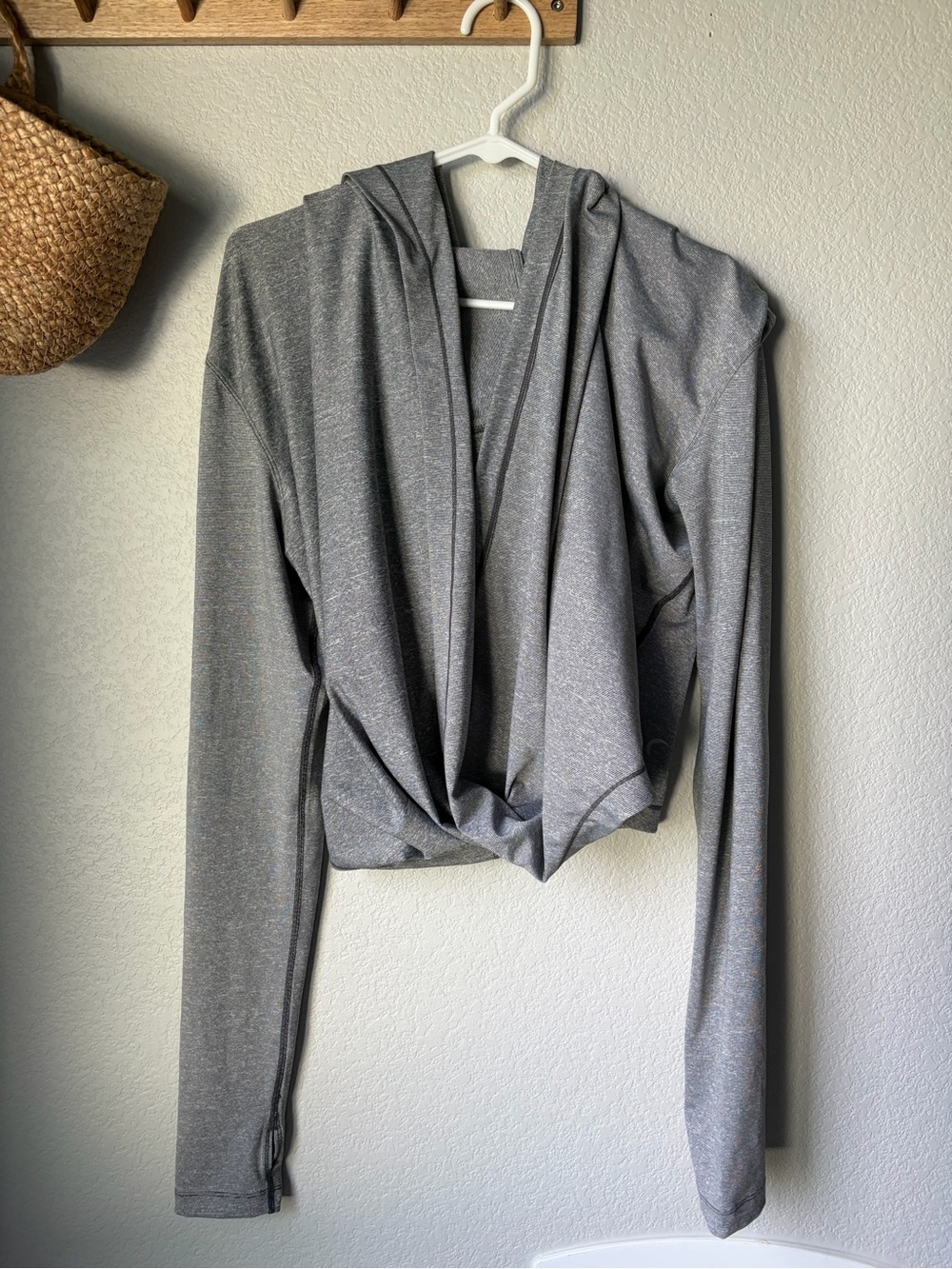 Zyia Active Yoga Hooded Twist-Front Long Sleeve Top Shawl